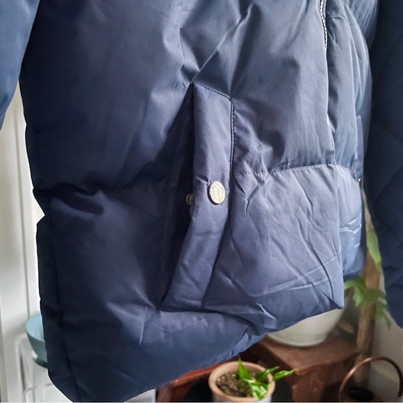 Threadbare Papaya quilted arm puffer jacket in indigo - Picture 4 of 6